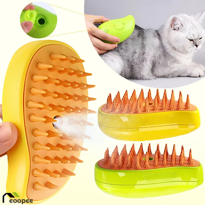 Escova Multifuncional Steamy – Desembaraça, Massageia e Remove Pelos com Conforto!